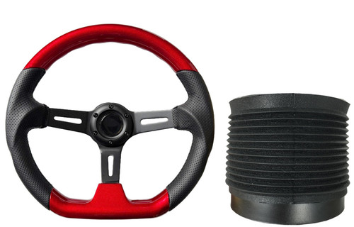 Volante sportivo piatto rosso - sportivo,